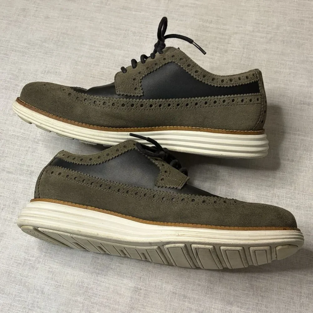 Cole Haan OriginalGrand Men's Wingtip Oxford Suede 9.5M Dress Comfort Shoes
